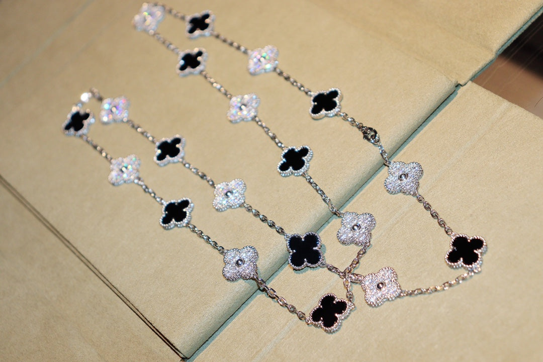 [Perla Lux]CLOVER 20 MOTIFS ONYX DIAMOND SILVER