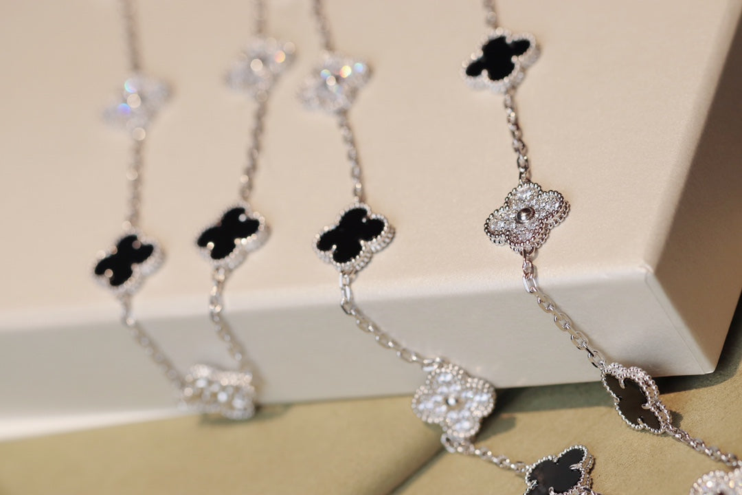 [Perla Lux]CLOVER 20 MOTIFS ONYX DIAMOND SILVER