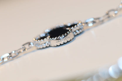 [Perla Lux]CLOVER 20 MOTIFS ONYX DIAMOND SILVER