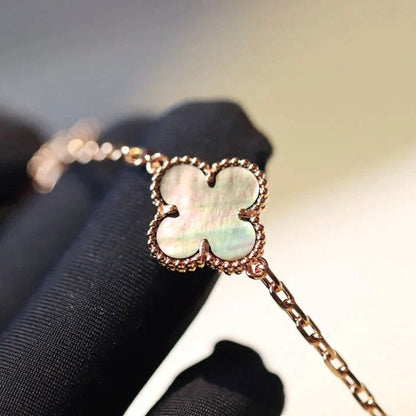 [Perla Lux]CLOVER 20 MOTIFS DARK MOP DIAMOND  NECKLACE