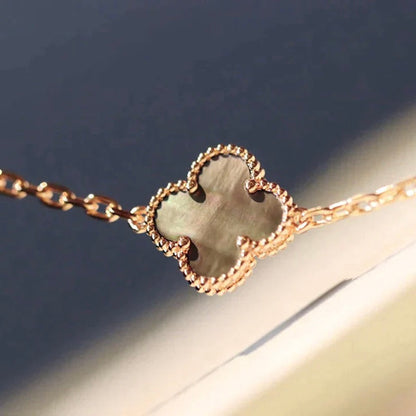 [Perla Lux]CLOVER 20 MOTIFS DARK MOP DIAMOND  NECKLACE