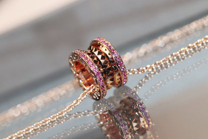 [Perla Lux]ZERO 1 ROCK PINK GOLD PINK DIAMOND NECKLACE