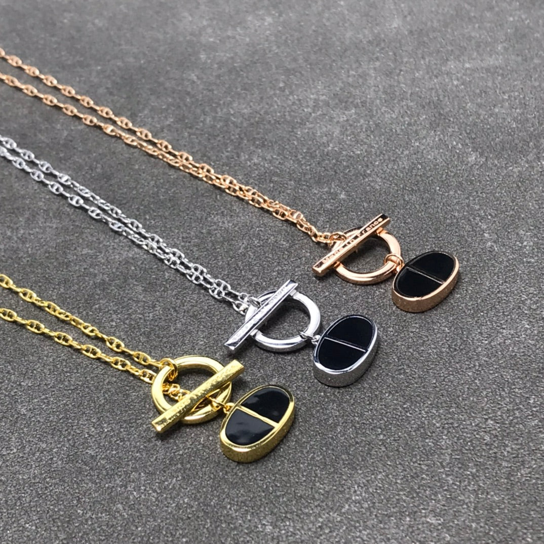 [Perla Lux]CHAINE VERSO BLACK CERAMIC  NECKLACE