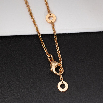 [Perla Lux]ZERO 1 WHITE CERAMIC PINK GOLD DIAMOND NECKLACE