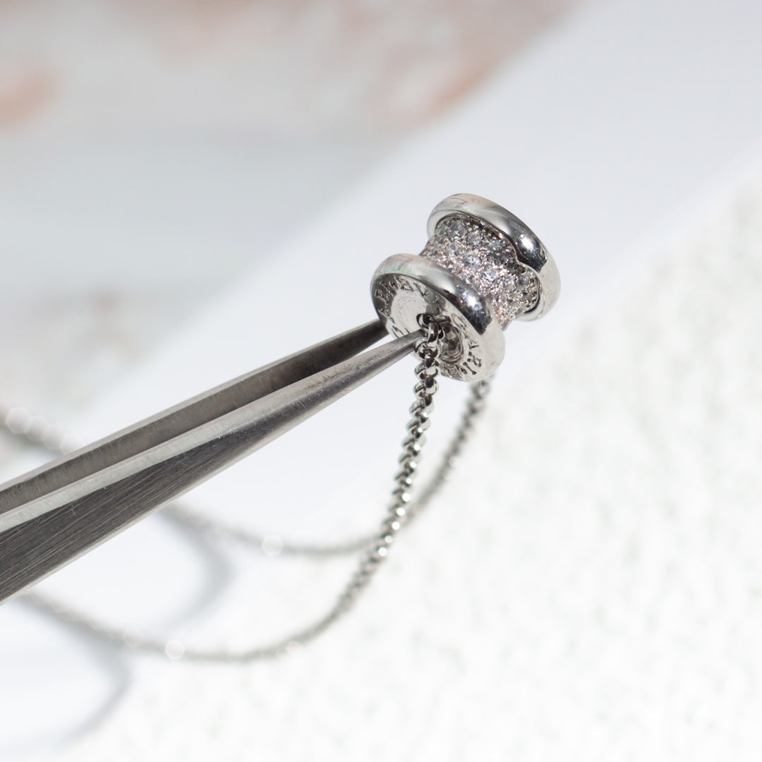 [Perla Lux]ZERO 1 SILVER DIAMOND NECKLACE