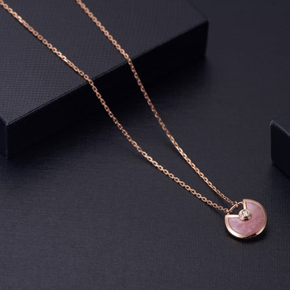[Perla Lux]AMULETTE ROSE GOLD PINK MOP NECKLACE
