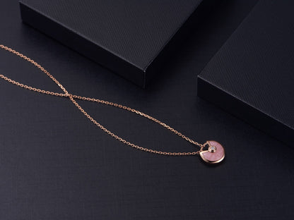 [Perla Lux]AMULETTE ROSE GOLD PINK MOP NECKLACE