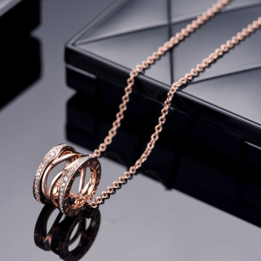 [Perla Lux]ZERO 1 PINK GOLD DIAMOND OPEN NECKLACE