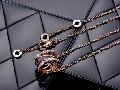 [Perla Lux]ZERO 1 PINK GOLD DIAMOND OPEN NECKLACE