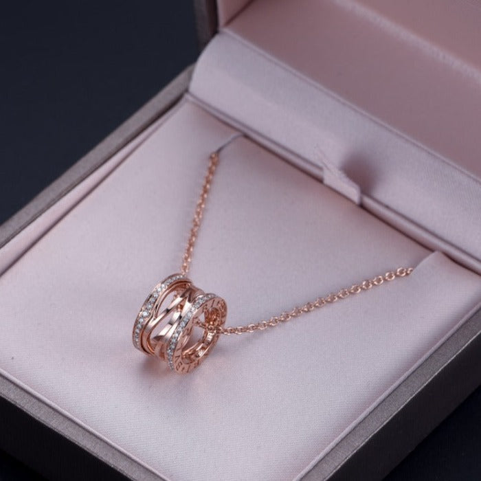 [Perla Lux]ZERO 1 PINK GOLD DIAMOND OPEN NECKLACE