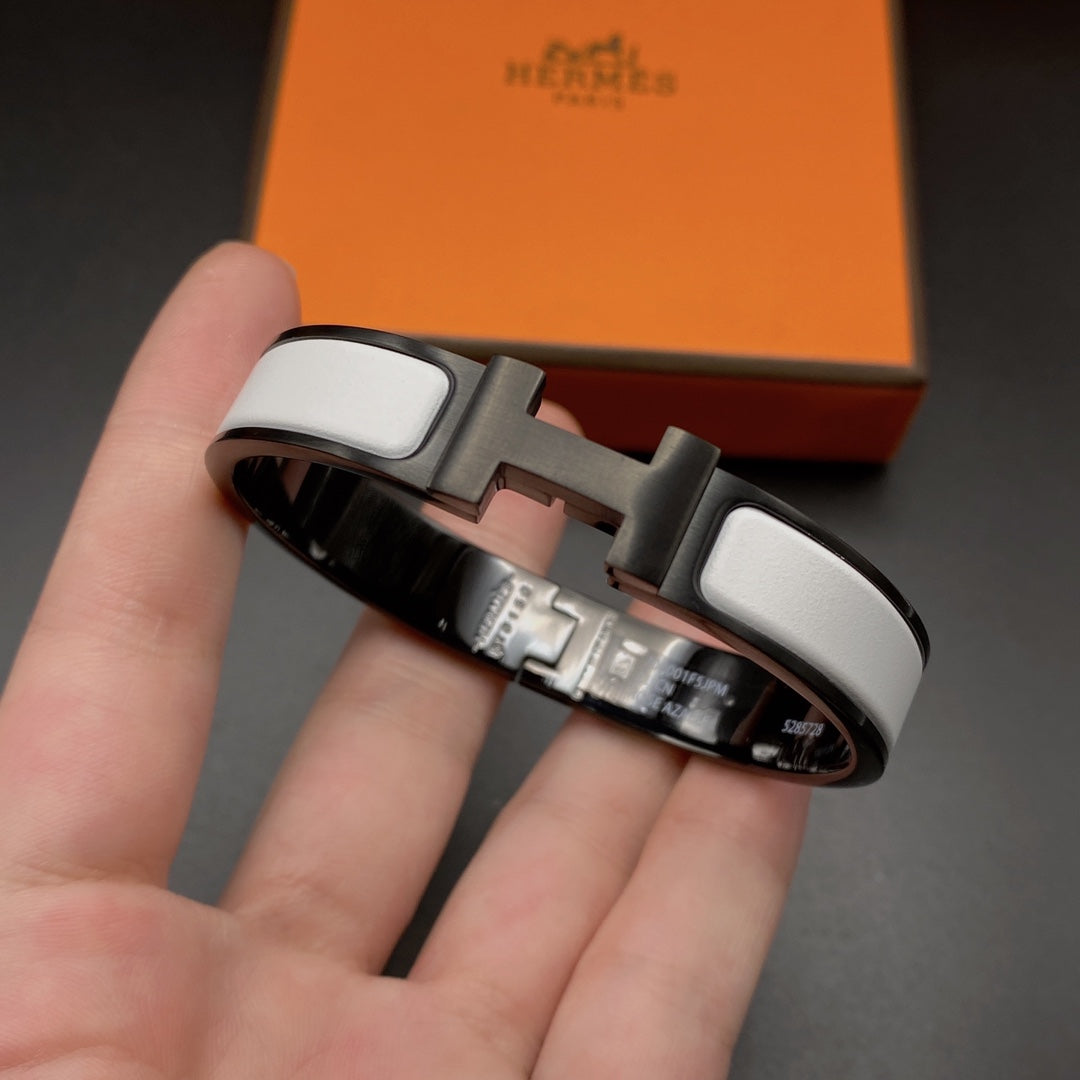 [Perla Lux]H BRACELET 12MM BLACK WHITE CERAMIC