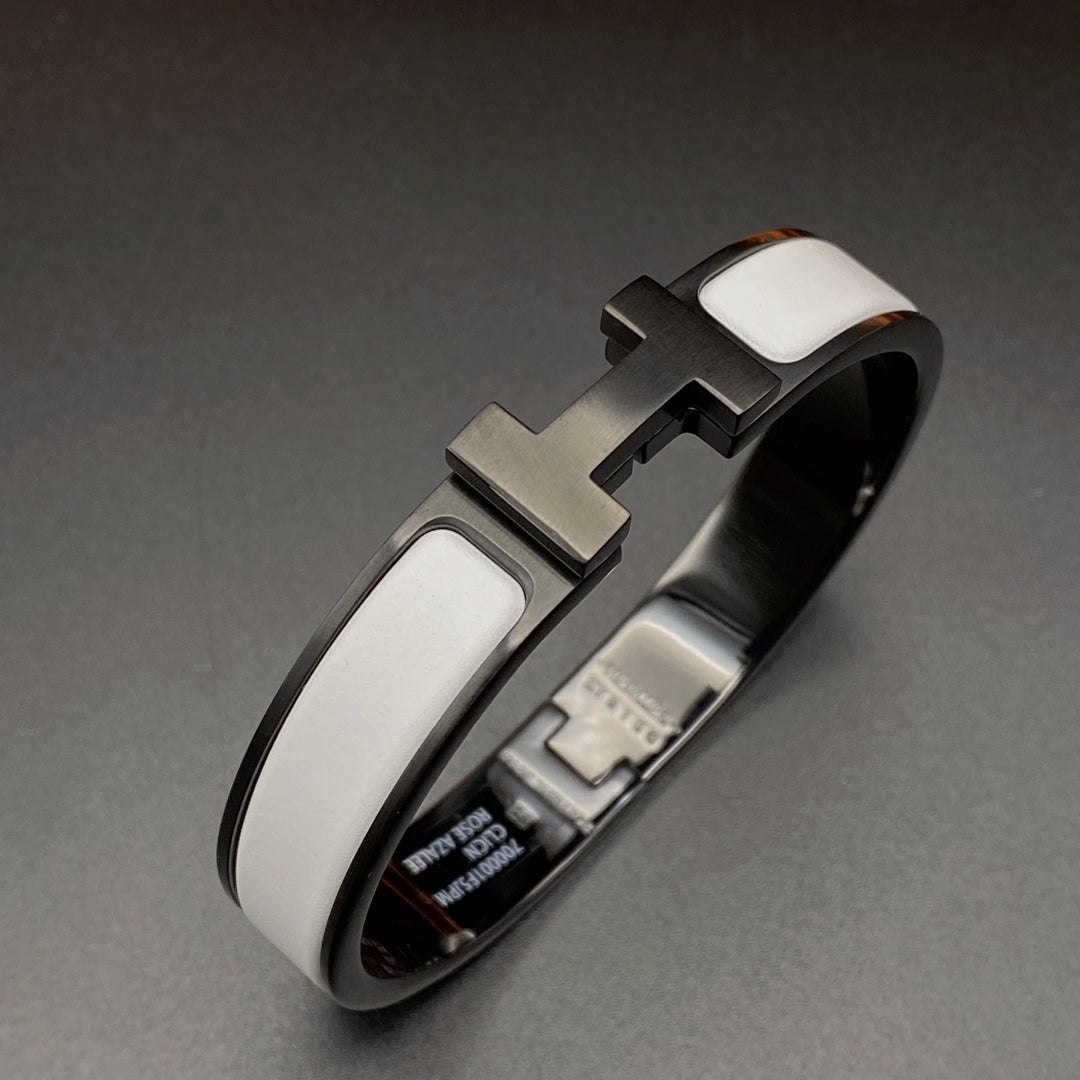[Perla Lux]H BRACELET 12MM BLACK WHITE CERAMIC