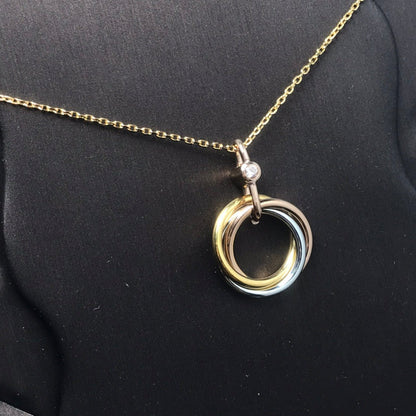 [Perla Lux]TRINITY SILVER GOLD PINK GOLD NECKLACE
