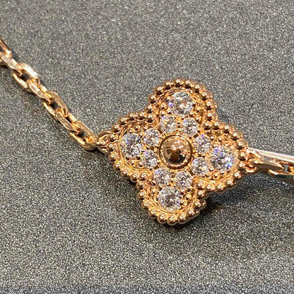 [Perla Lux]CLOVER 5 MOTIFS  FULL DIAMOND BRACELET