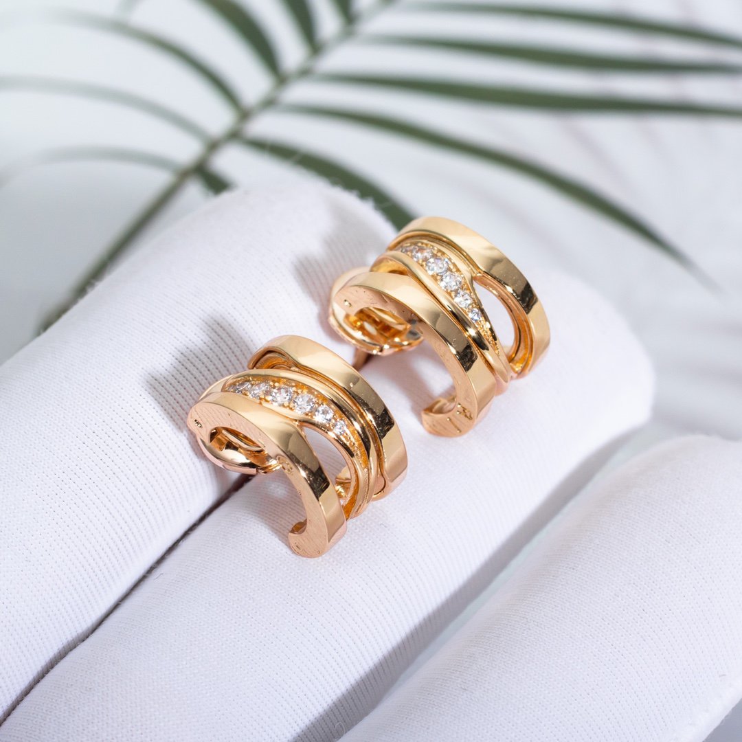 [Perla Lux]ZERO 1 PINK GOLD DIAMONDS EARRINGS