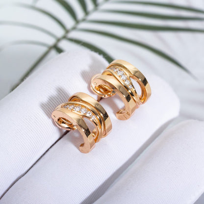 [Perla Lux]ZERO 1 PINK GOLD DIAMONDS EARRINGS