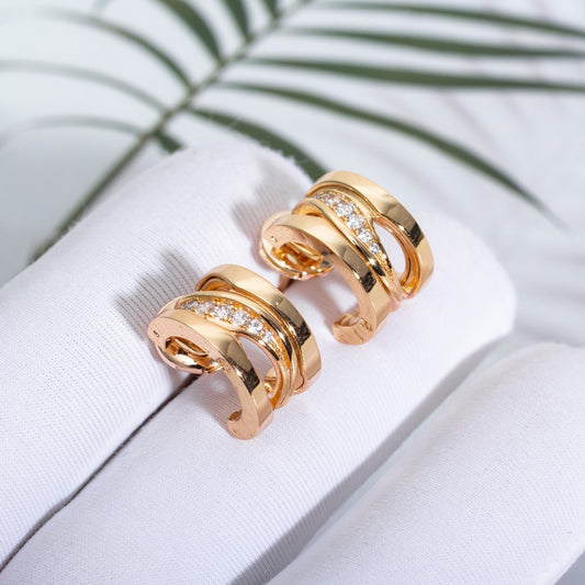 [Perla Lux]ZERO 1 PINK GOLD DIAMONDS EARRINGS