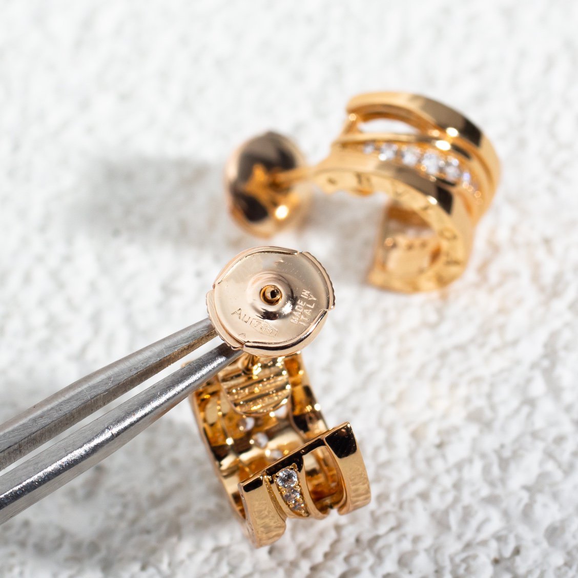 [Perla Lux]ZERO 1 PINK GOLD DIAMONDS EARRINGS