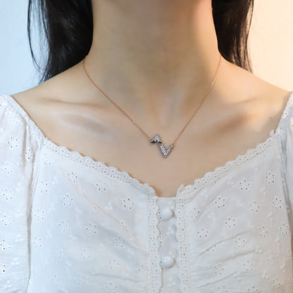 [Perla Lux]VOLT SILVER DIAMOND PEDANT NECKLACE