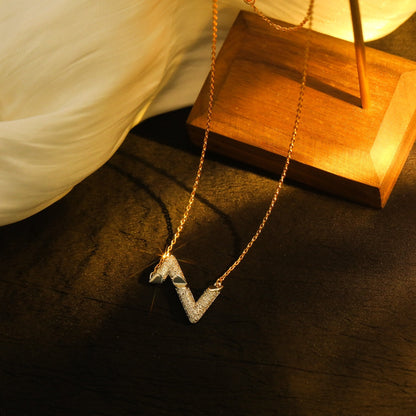 [Perla Lux]VOLT SILVER DIAMOND PEDANT NECKLACE
