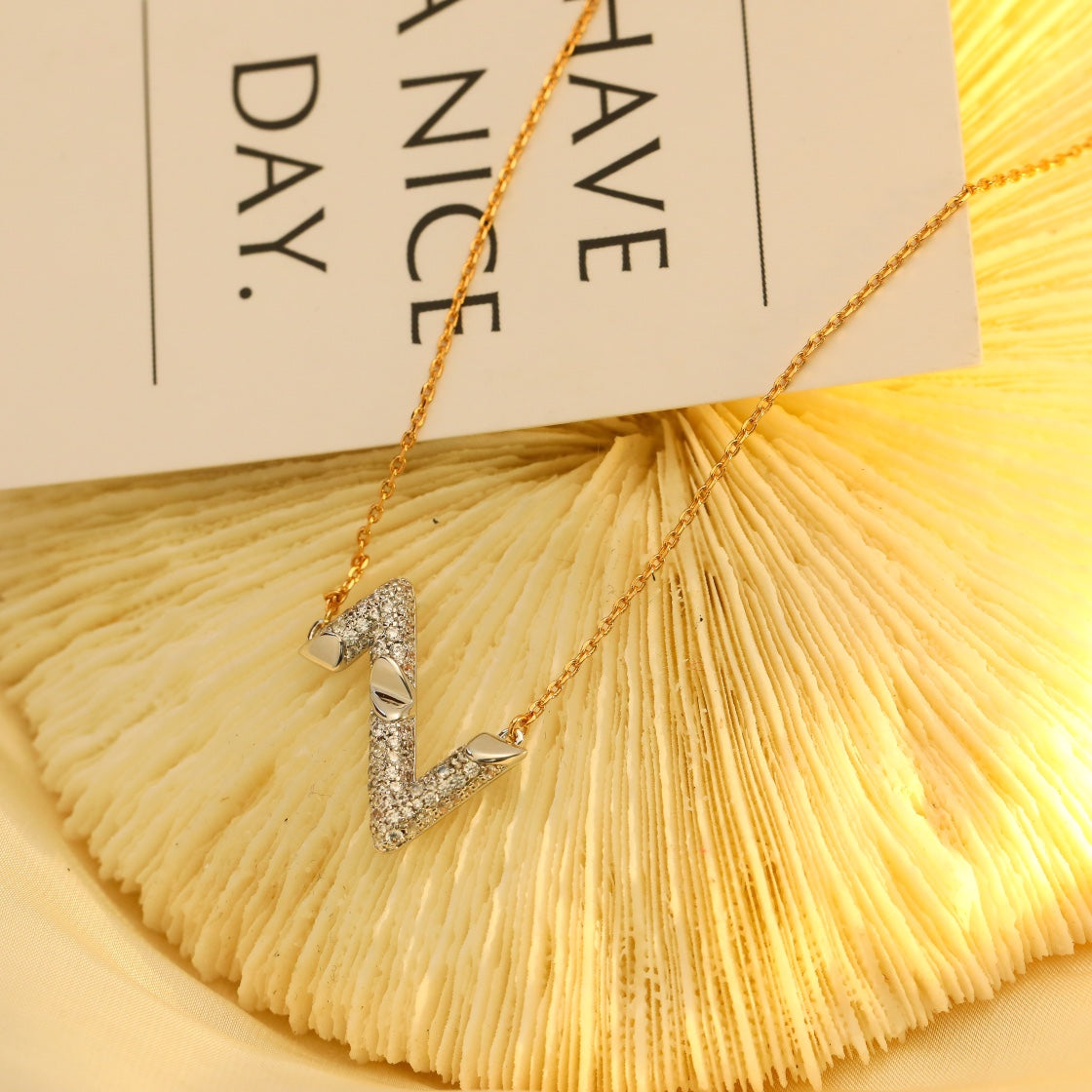 [Perla Lux]VOLT SILVER DIAMOND PEDANT NECKLACE