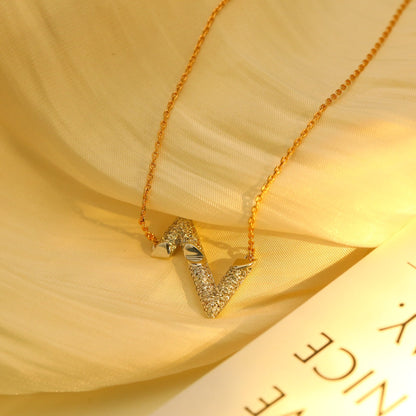 [Perla Lux]VOLT SILVER DIAMOND PEDANT NECKLACE