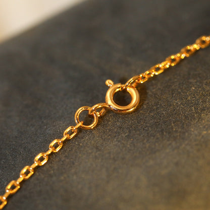 [Perla Lux]SUN PEDANT PINK GOLD 1 DIAMOND NECKLACE