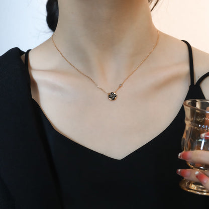[Perla Lux]SUN PEDANT PINK GOLD 1 DIAMOND NECKLACE