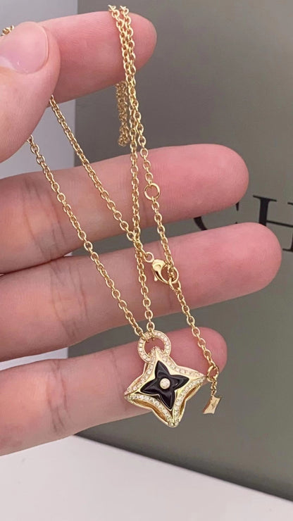 [Perla Lux]STAR PEDANT PINK GOLD DIAMOND NECKLACE