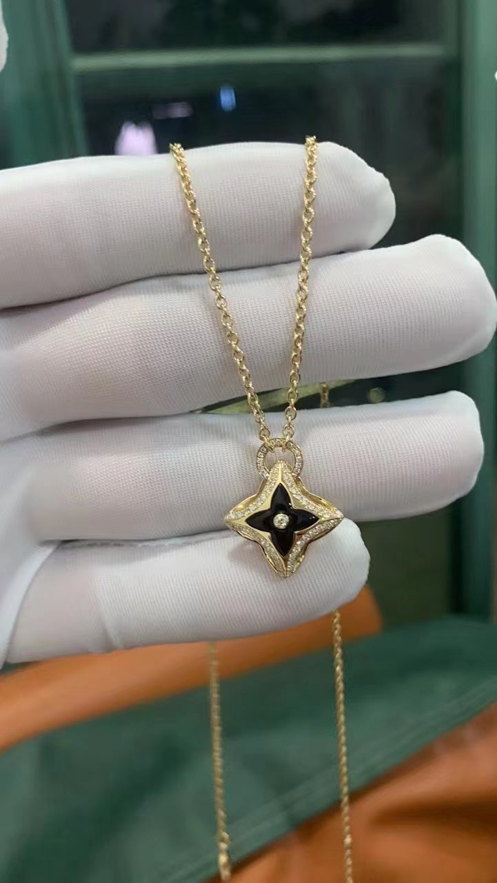 [Perla Lux]STAR PEDANT PINK GOLD DIAMOND NECKLACE