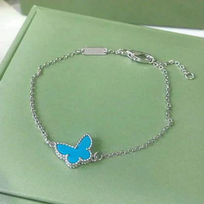 [Perla Lux]BUTTERFLY TURQUOISE BUTTERFLY BRACELET SILVER