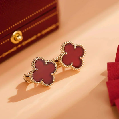 [Perla Lux]CLOVER MEDIUM 1 MOTIFS CARNELIAN  EARRINGS