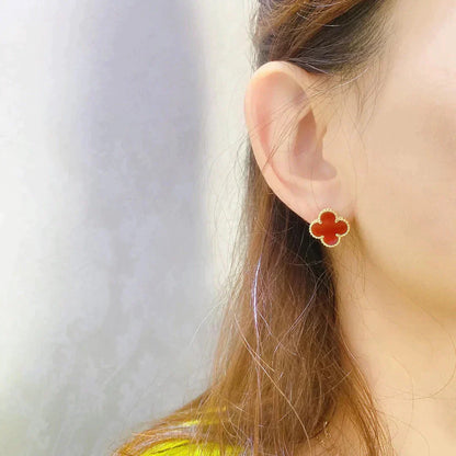 [Perla Lux]CLOVER MEDIUM 1 MOTIFS CARNELIAN  EARRINGS