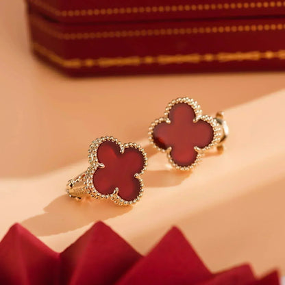 [Perla Lux]CLOVER MEDIUM 1 MOTIFS CARNELIAN  EARRINGS