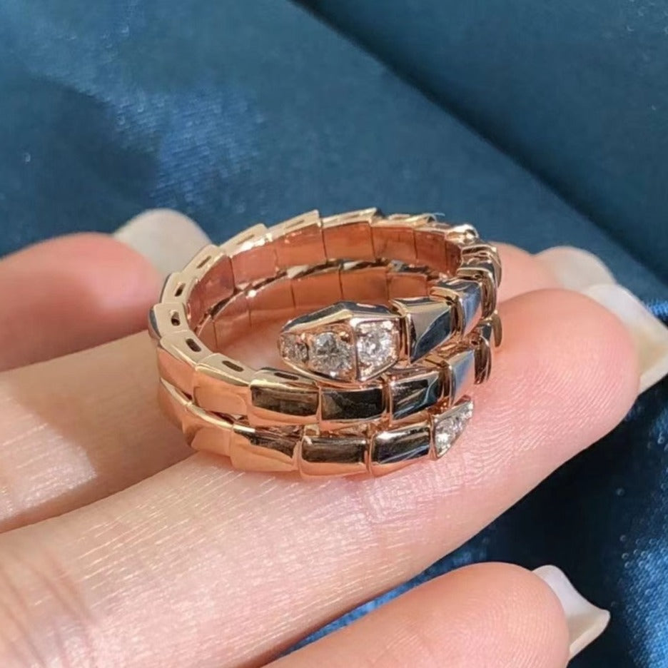 [Perla Lux]SERPENTS DOUBLE ROW DIAMOND RING