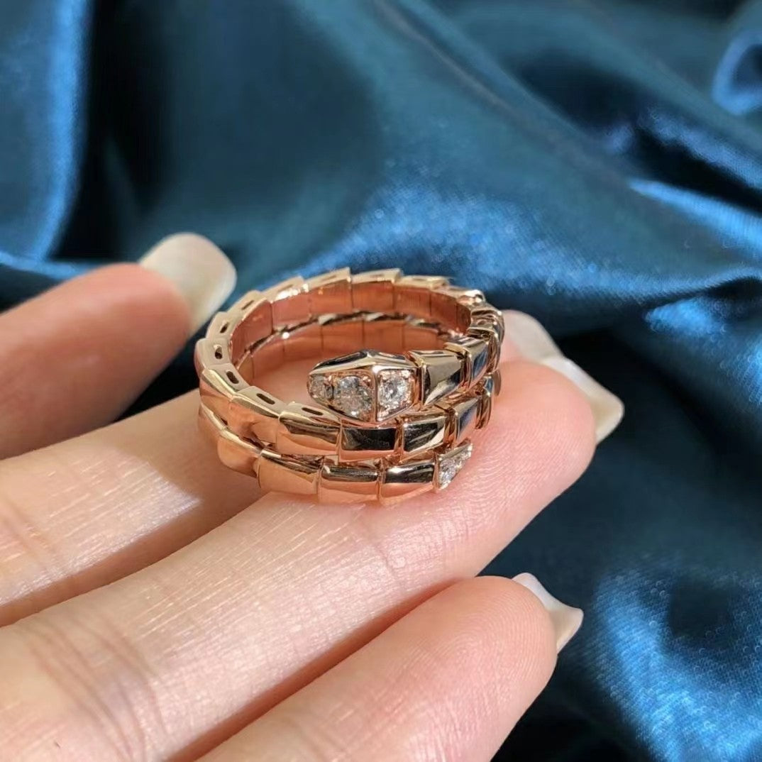 [Perla Lux]SERPENTS DOUBLE ROW DIAMOND RING