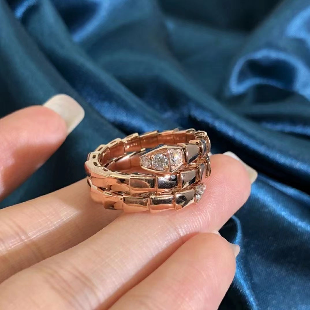 [Perla Lux]SERPENTS DOUBLE ROW DIAMOND RING