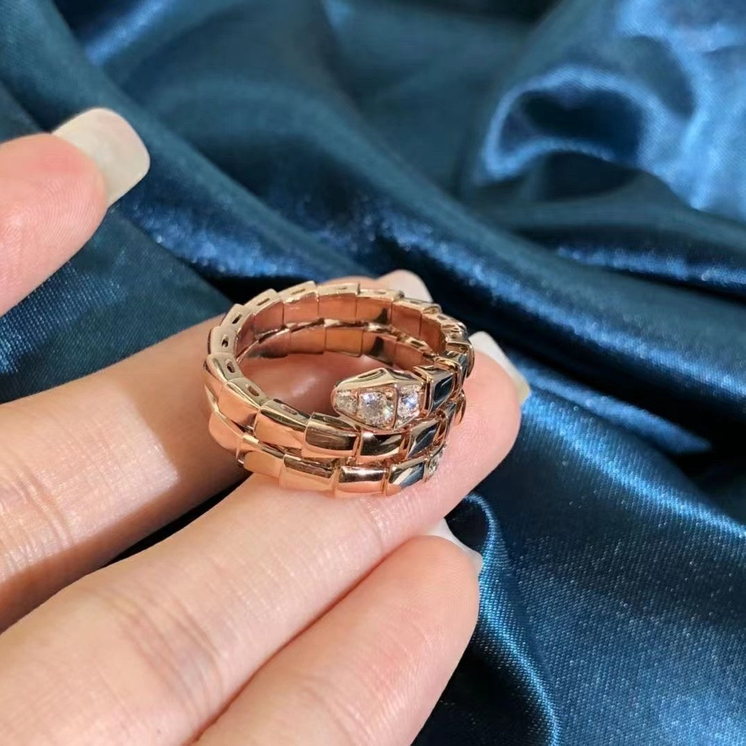 [Perla Lux]SERPENTS DOUBLE ROW DIAMOND RING