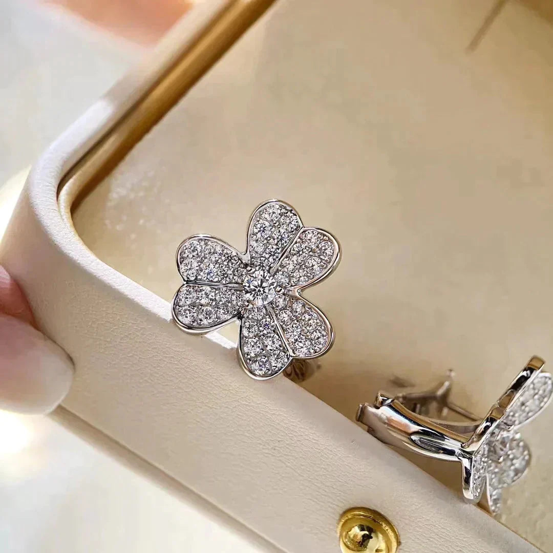[Perla Lux]CLOVER COMOS DIAMOND EARRINGS SILVER