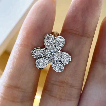 [Perla Lux]CLOVER COMOS DIAMOND EARRINGS SILVER