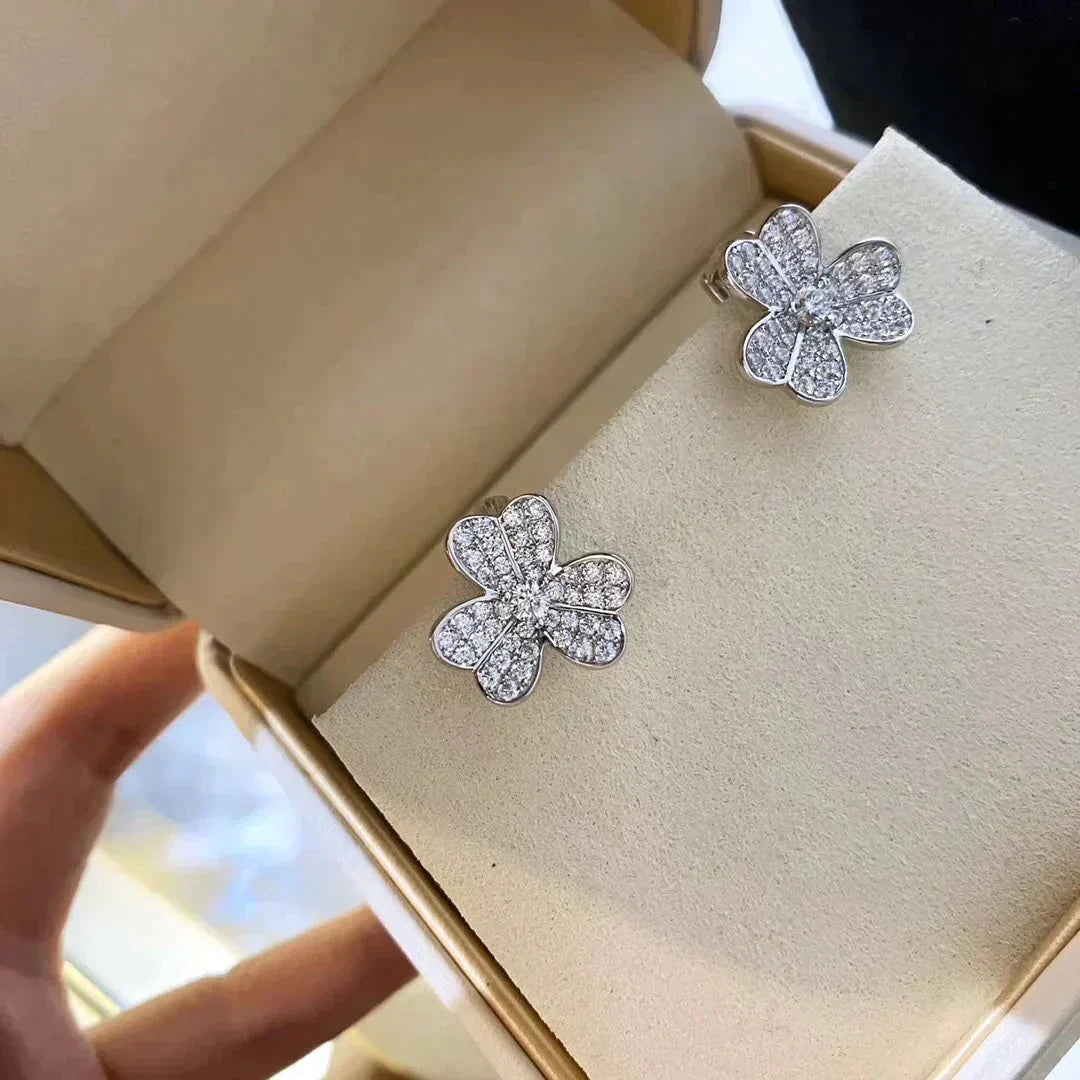 [Perla Lux]CLOVER COMOS DIAMOND EARRINGS SILVER
