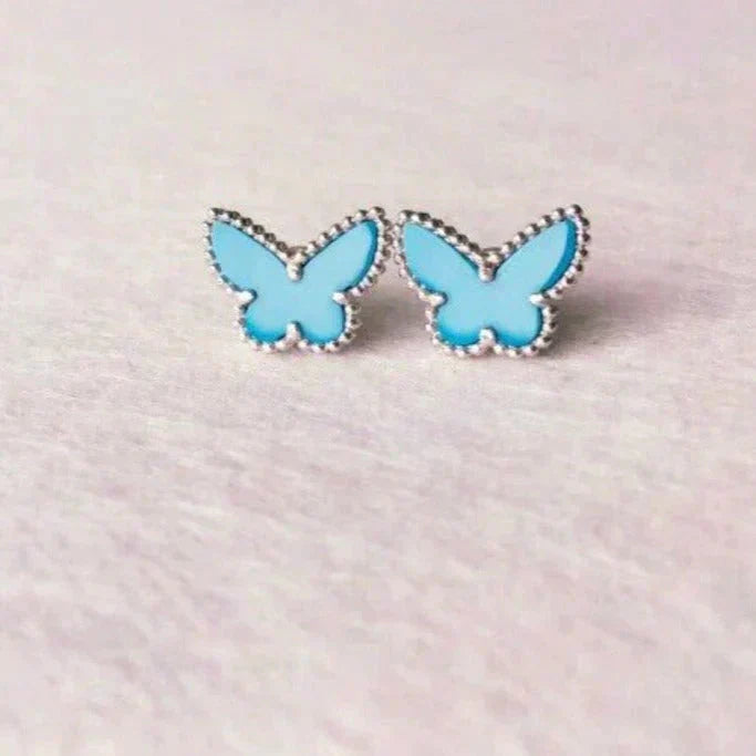 [Perla Lux]BUTTERFLY TURQUOISE EARRINGS SILVER