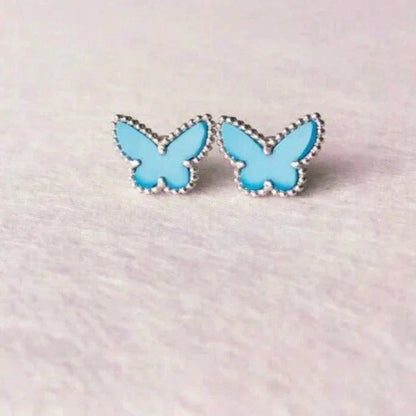 [Perla Lux]BUTTERFLY TURQUOISE EARRINGS SILVER