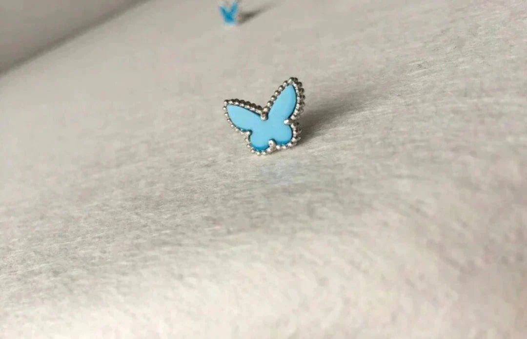 [Perla Lux]BUTTERFLY TURQUOISE EARRINGS SILVER
