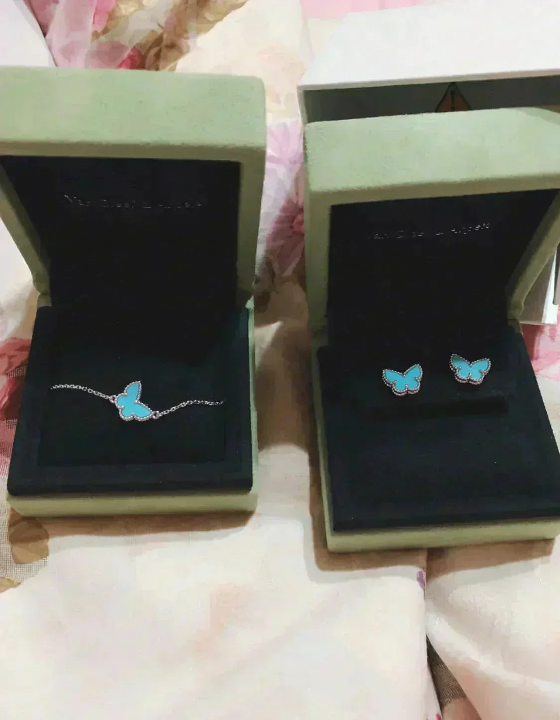 [Perla Lux]BUTTERFLY TURQUOISE EARRINGS SILVER