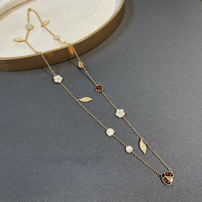 [Perla Lux]LUCKY SPRING 15 MOTIFS GOLD NECKLACE