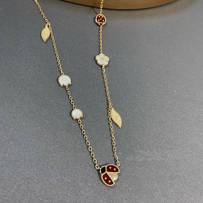 [Perla Lux]LUCKY SPRING 15 MOTIFS GOLD NECKLACE