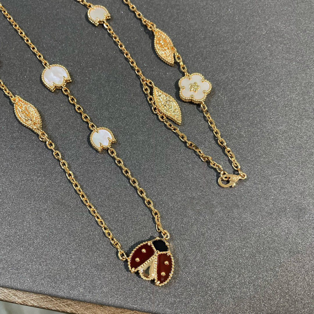 [Perla Lux]LUCKY SPRING 15 MOTIFS GOLD NECKLACE