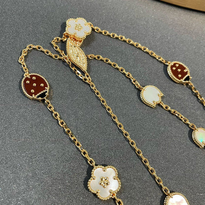 [Perla Lux]LUCKY SPRING 15 MOTIFS GOLD NECKLACE