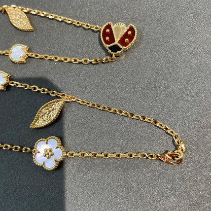 [Perla Lux]LUCKY SPRING 15 MOTIFS GOLD NECKLACE